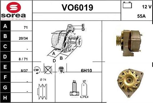 Sera VO6019 - Alternator autospares.lv