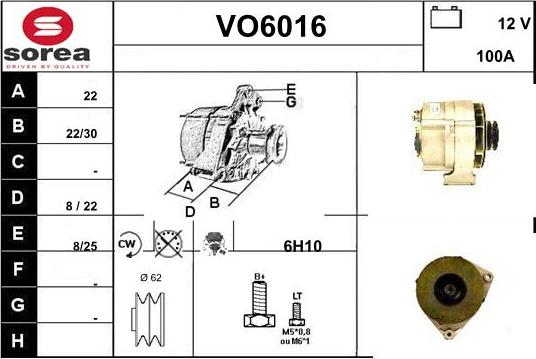 Sera VO6016 - Alternator autospares.lv
