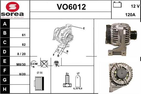 Sera VO6012 - Alternator autospares.lv