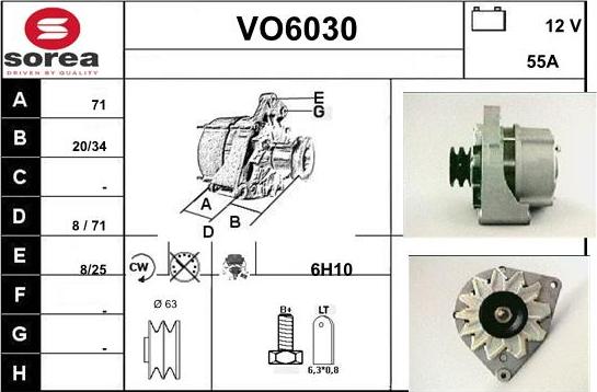 Sera VO6030 - Alternator autospares.lv