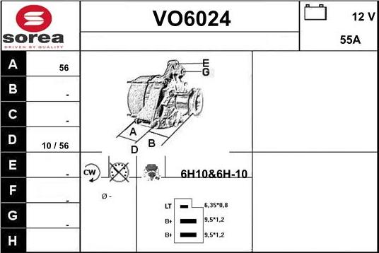 Sera VO6024 - Alternator autospares.lv