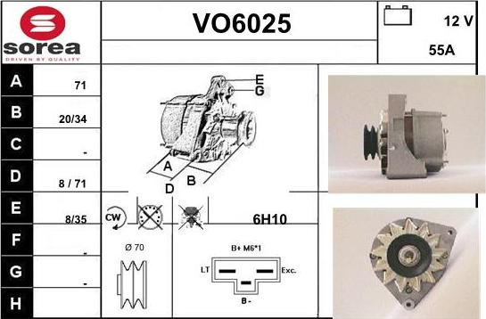 Sera VO6025 - Alternator autospares.lv