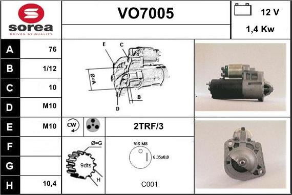 Sera VO7005 - Starter autospares.lv