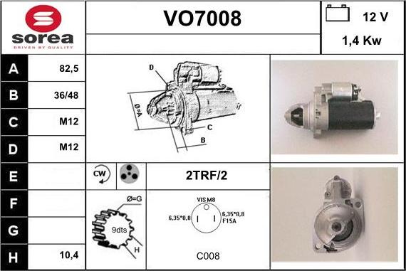 Sera VO7008 - Starter autospares.lv