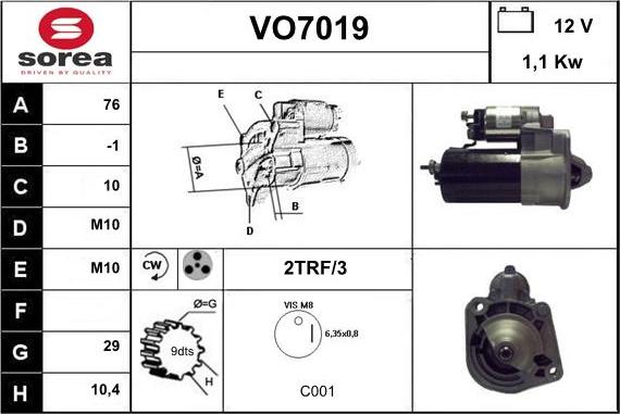 Sera VO7019 - Starter autospares.lv