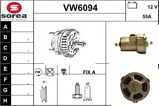 Sera VW6094 - Alternator autospares.lv