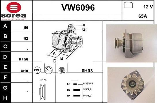 Sera VW6096 - Alternator autospares.lv