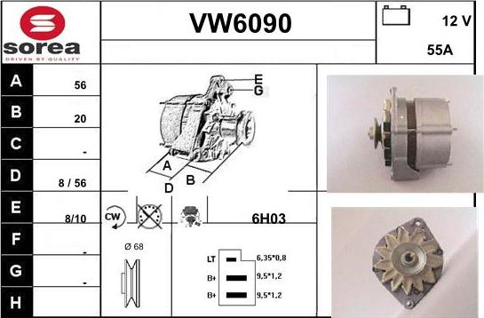 Sera VW6090 - Alternator autospares.lv