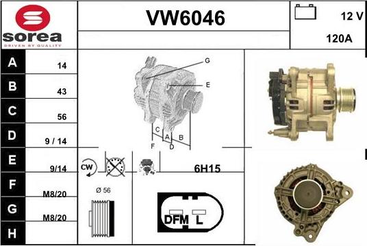 Sera VW6046 - Alternator autospares.lv