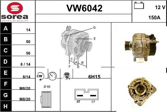 Sera VW6042 - Alternator autospares.lv