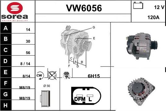 Sera VW6056 - Alternator autospares.lv