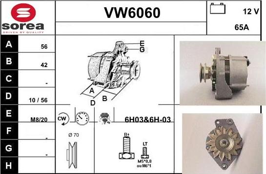 Sera VW6060 - Alternator autospares.lv