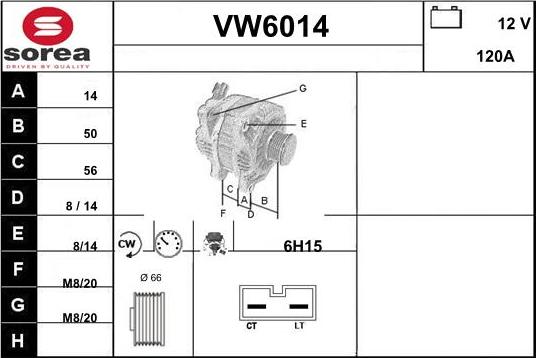 Sera VW6014 - Alternator autospares.lv