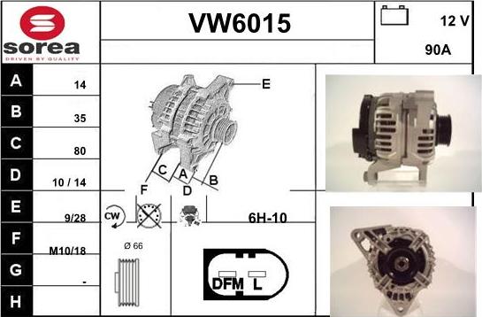 Sera VW6015 - Alternator autospares.lv