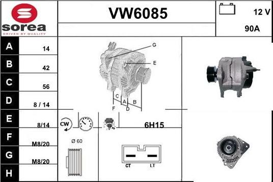 Sera VW6085 - Alternator autospares.lv