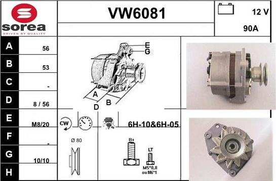 Sera VW6081 - Alternator autospares.lv