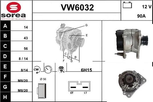 Sera VW6032 - Alternator autospares.lv