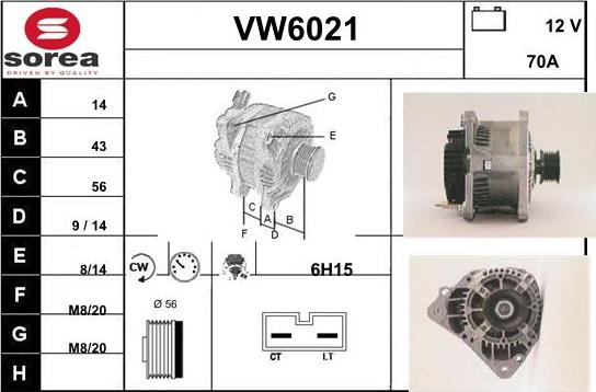 Sera VW6021 - Alternator autospares.lv