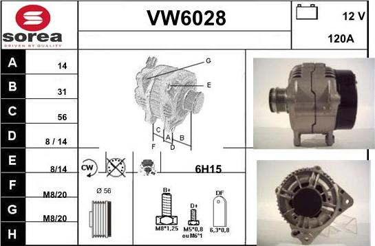 Sera VW6028 - Alternator autospares.lv