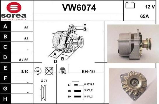 Sera VW6074 - Alternator autospares.lv