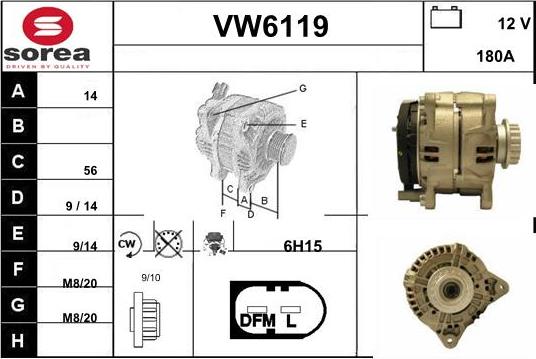 Sera VW6119 - Alternator autospares.lv