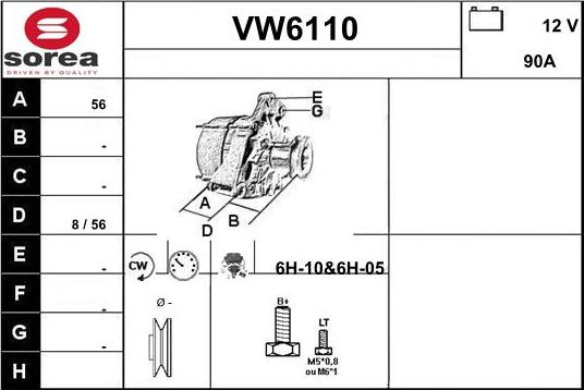 Sera VW6110 - Alternator autospares.lv