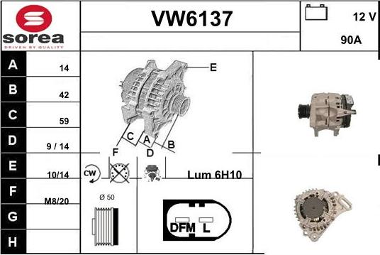 Sera VW6137 - Alternator autospares.lv