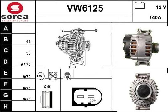 Sera VW6125 - Alternator autospares.lv