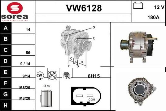 Sera VW6128 - Alternator autospares.lv