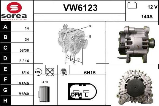 Sera VW6123 - Alternator autospares.lv