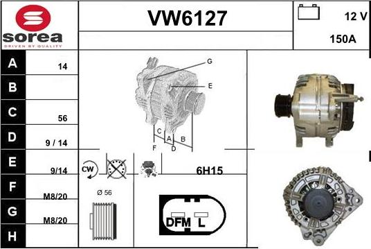 Sera VW6127 - Alternator autospares.lv