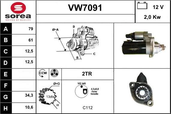 Sera VW7091 - Starter autospares.lv