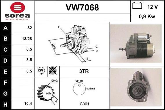 Sera VW7068 - Starter autospares.lv