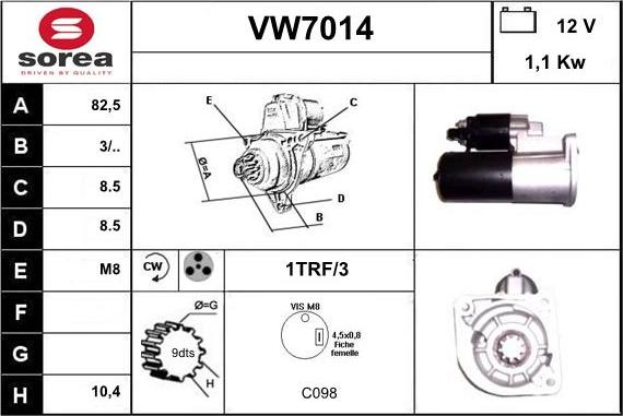 Sera VW7014 - Starter autospares.lv