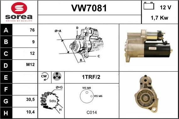 Sera VW7081 - Starter autospares.lv