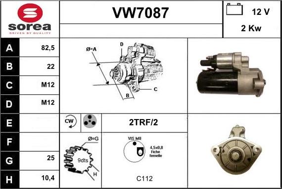 Sera VW7087 - Starter autospares.lv