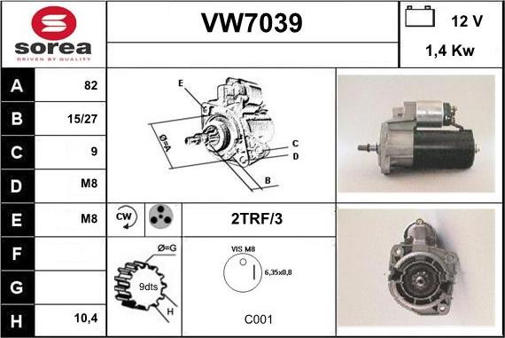 Sera VW7039 - Starter autospares.lv