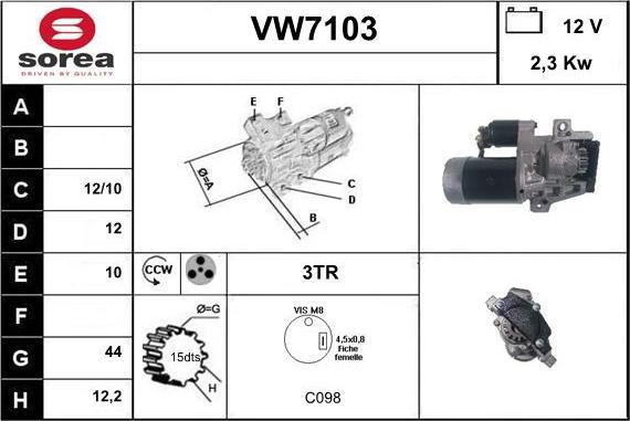 Sera VW7103 - Starter autospares.lv