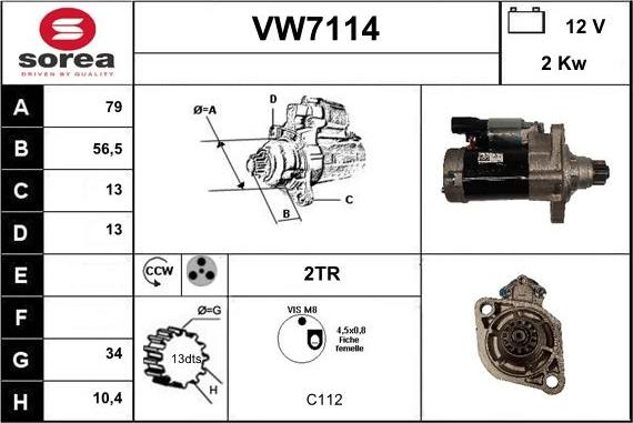 Sera VW7114 - Starter autospares.lv