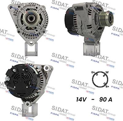 Sidat A12BH0555A2 - Alternator autospares.lv