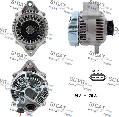 Sidat A12DE1216A2 - Alternator autospares.lv