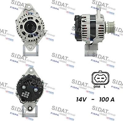 Sidat A12DR0352A2 - Alternator autospares.lv