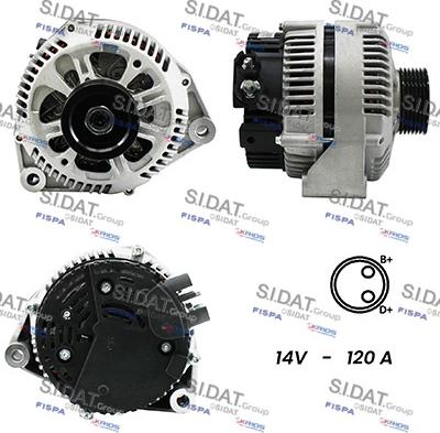 Sidat A12VA0802A2 - Alternator autospares.lv