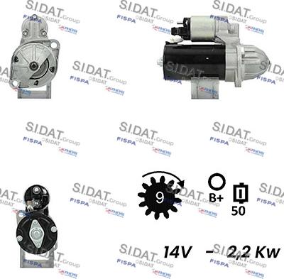 Sidat S12BH0483A2 - Starter autospares.lv