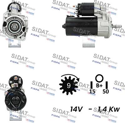 Sidat S12BH0439A2 - Starter autospares.lv