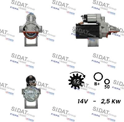 Sidat S12BH0698A2 - Starter autospares.lv