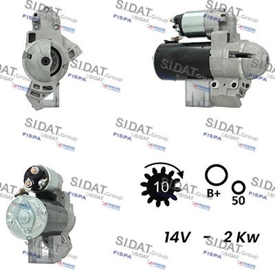 Sidat S12BH0608A2 - Starter autospares.lv