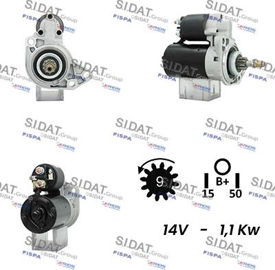 Sidat S12BH0620A2 - Starter autospares.lv