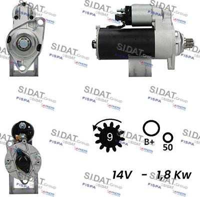 Sidat S12BH0628A2 - Starter autospares.lv