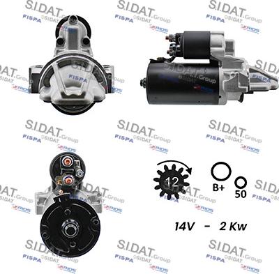 Sidat S12BH0004A2 - Starter autospares.lv